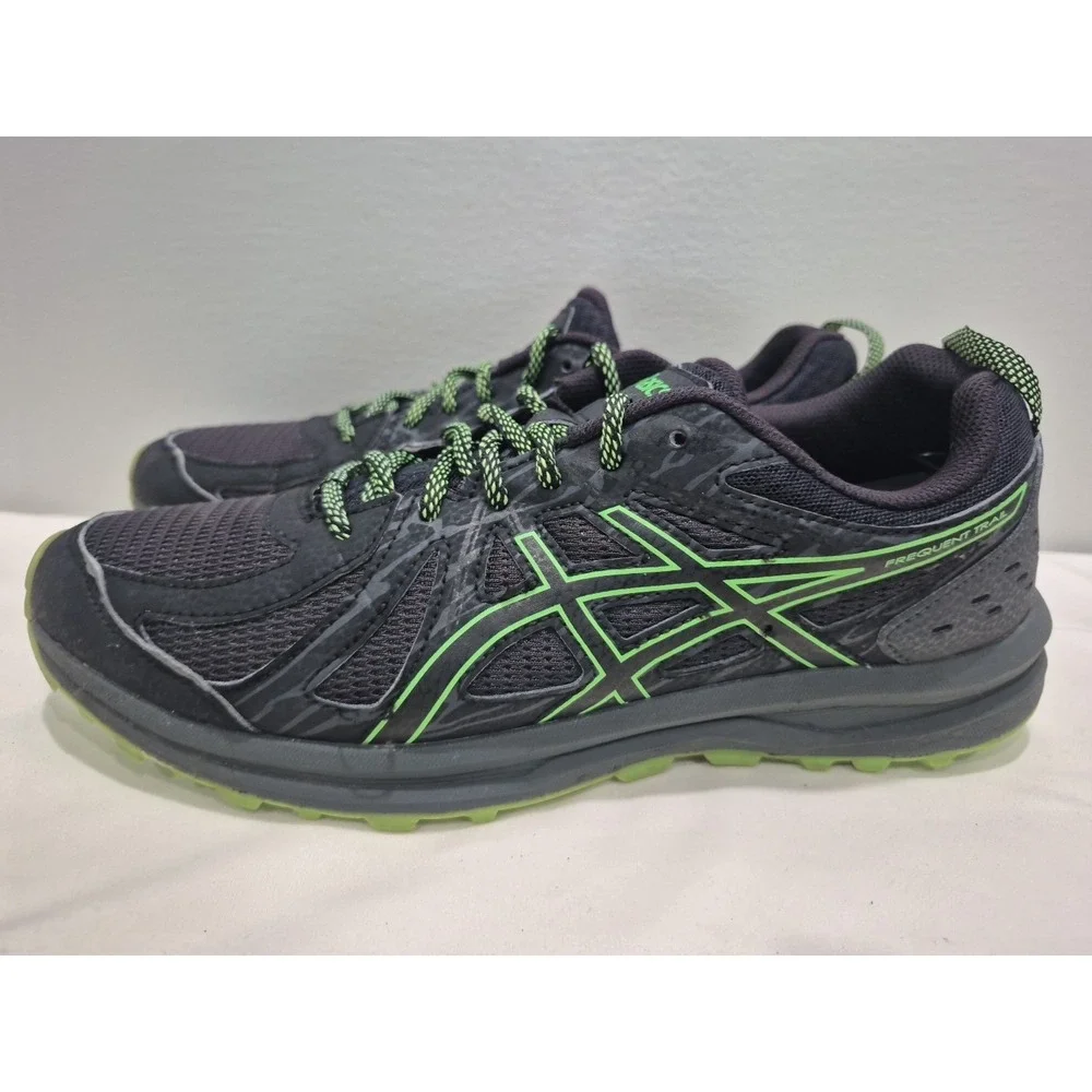 Asics Frequent Trail Outdoor Shoes Men's Sz 9 Black Athletic Sneakers 1011A585